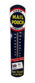 Mail Pouch Chewing Tobacco Metal Thermometer Sign