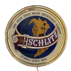 Vintage 1977 Schlitz Globe 2 sided Beer Lighted Advertising Sign