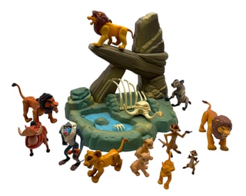 Rare 1994 The Lion King Pride Rock Playset Disney Mattel with Characters