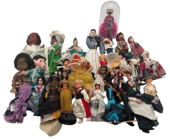Collection of Vintage Miniature International Dolls