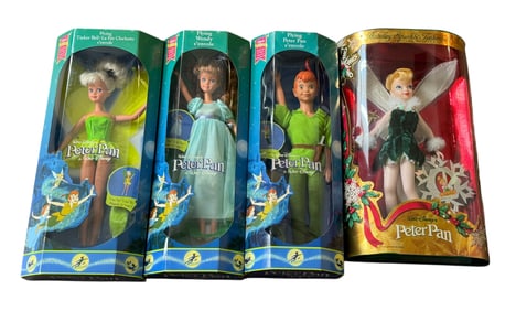 Group of VTG Mattel Disney Peter Pan Dolls.  NIB