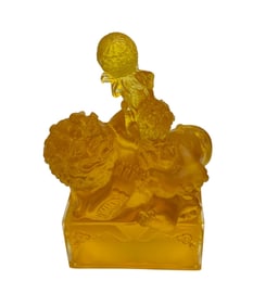 Foo Dog "Catching Joy" Limited Edition Glass Figurine in Presentation Box