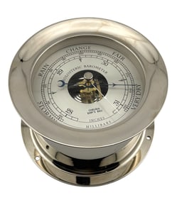 4 1/2" Chelsea Nickel Ship's Bell Holosteric Barometer