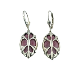Carolyn Pollack Pink Rhodonite Sterling Silver Earring