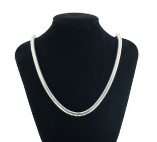 Italian Sterling Silver Rope Snake Necklace