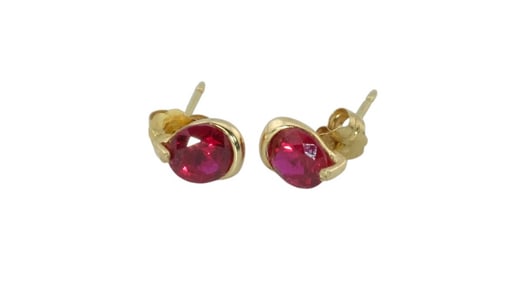 14Kt Gold Ruby Earrings
