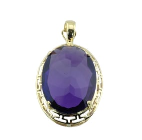 14Kt Yellow Gold & Amethyst Enhancer Pendant