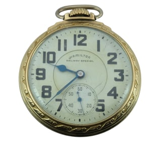1948 Hamilton Railway Special Gold Filled Pocket Watch Grade 992B