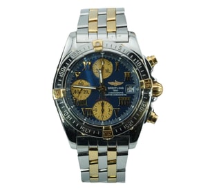 Breitling Chrono Cockpit 18K Yellow Gold/Stainless Steel 39MM Automatic Mens Watch B13358