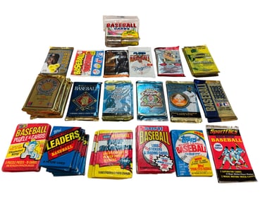 Collection of Sealed Baseball Trading Cards from 1982-2000