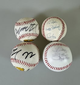 (lot of 4) Signed Baseball. Unkown Signatures