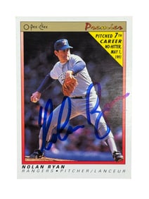 Nolan Ryan Signed Baseball Card