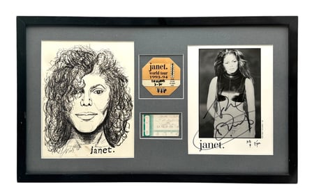 Janet Jackson Signed Collage
