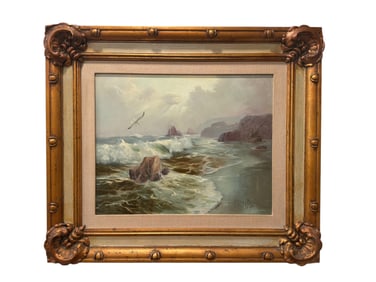 Vernon Kerr (1938-1982) American Seascape Framed Oil Painting