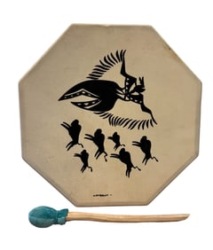 Artbeats Native American Cowhide Leather Drum
