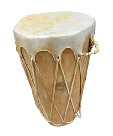 Contemporary Cowhide Native American log Drum