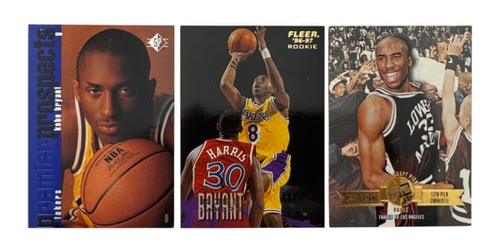 Lot of 3 Kobe Bryant Cards including Rookie Cards