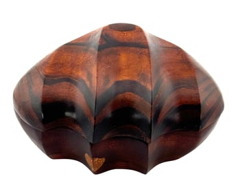 Hand Carved Guatemalan Scallop Paten Wood Trinket Box