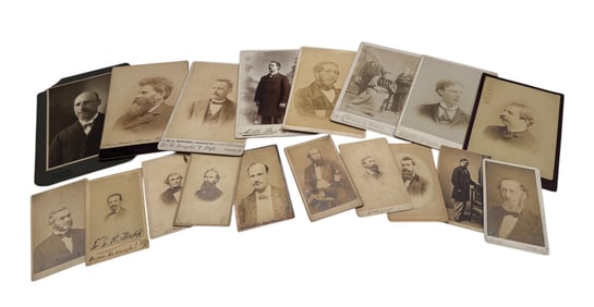 Collection of Antique Cabinet Card Photographs from early 19th Century