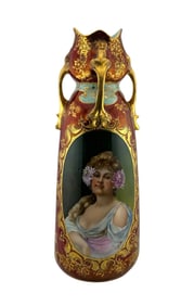 Royal Vienna Portrait Vase signed Muller