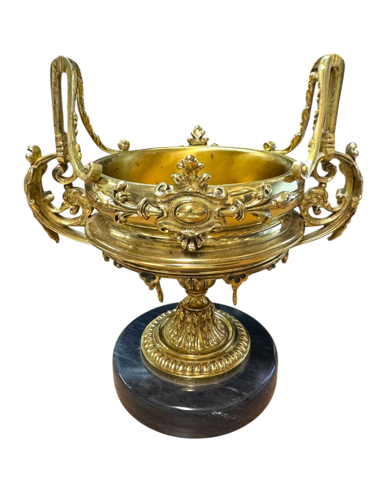 French Empire Style Brass and Marble Tazza (1 of 4)