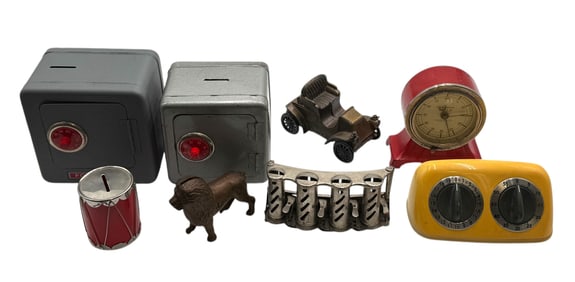 Vintage Metal Banks and Timers