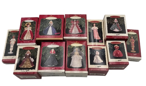Barbie and Madam Alexander Hallmark Keepsake Vtg Ornaments 1993-2000 Lot of 12 in Box