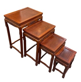 Chinese Set of 4 Rosewood NestingTables