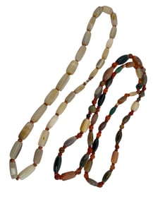 Two Vintage Agate Beaded Necklace