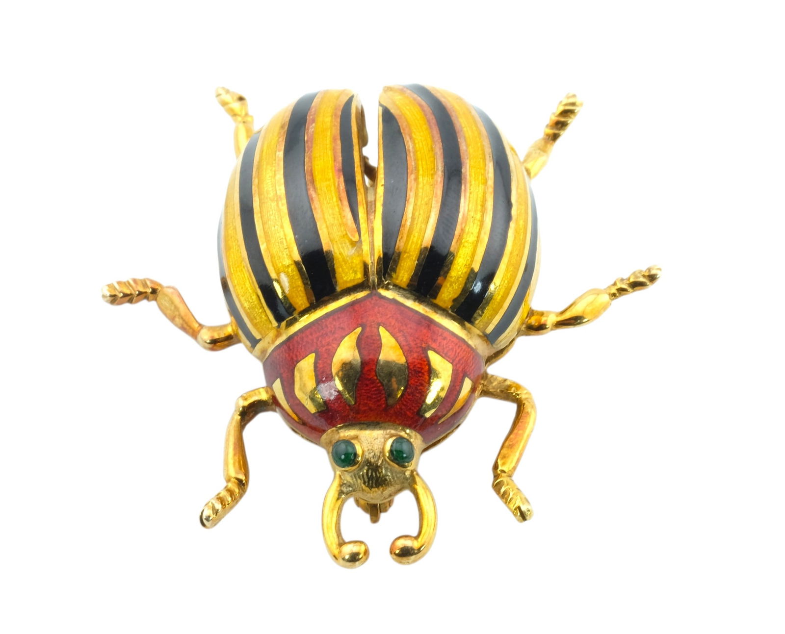 Vintage Enamel 14K Beetle Brooch (1 of 3)
