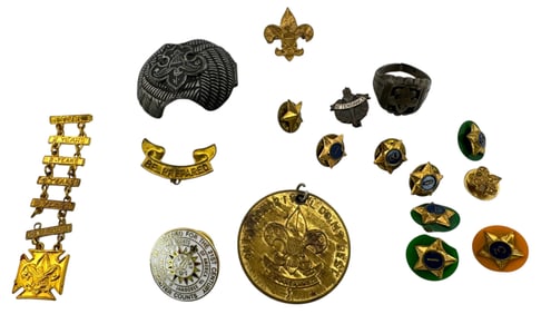 Collection of Vintage Boys Scout Medals and Pins