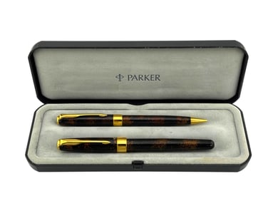 Parker Sonnet Chinese Laque Vision Fonce Ballpoint Pen and Pencil Set