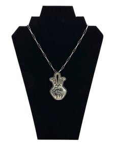 Native American Zuni Sterling Silver Kokopelli Necklace