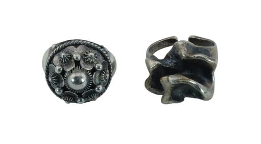 Two Vintage Sterling Silver Rings