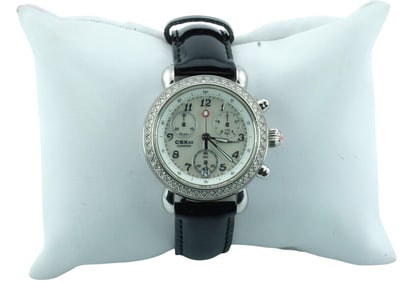 Michele CSX 33 Diamond Stainless Steel Chronograph Wristwatch .54 Carat