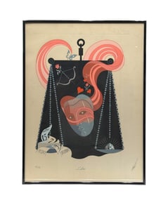 ROMAIN DE TIRTOFF (ERTE) (RUSSIAN/FRENCH, 1892-1990) LIBRA SERIGRAPH SIGNED