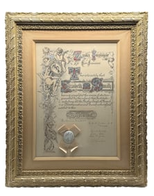 Antique Diploma form Ziska Institute in San Francisco c. 1892