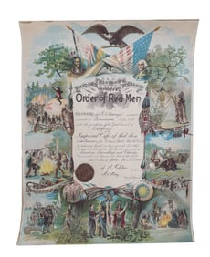 Early 1900's Improved Order of Red Men Diploma