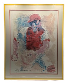 Leroy Neiman (American, 1921-2012) Offset Lithograph of Johnny Bench Signed