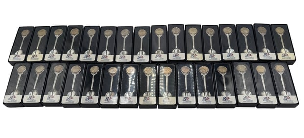 (Lot of 31) US Mint 50 State Quarters Collectible Spoon with Box