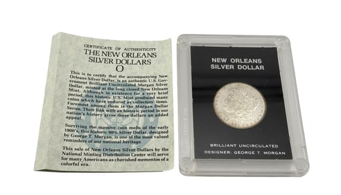 1883 O Morgan Dollars Brilliant Uncirculated with COA