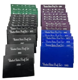 Collection of United States Proof Set Coins Total 31 Sets