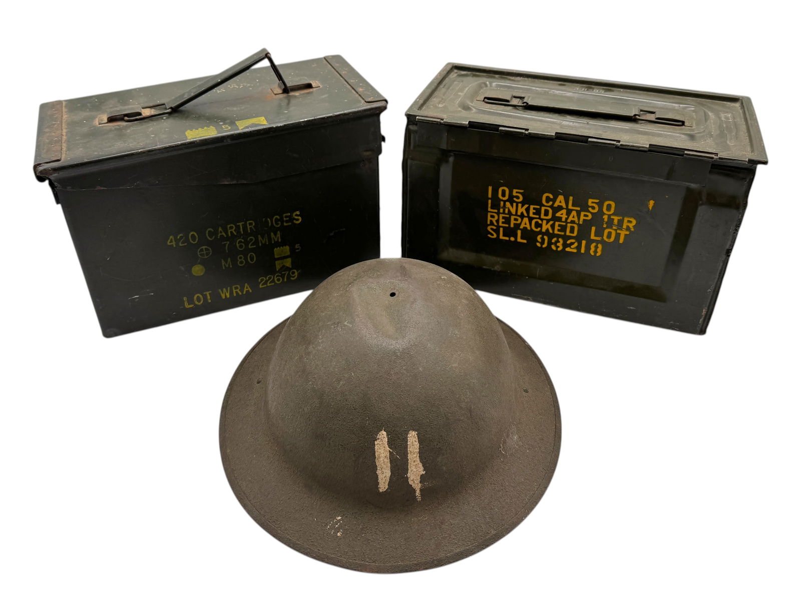 Amm Box Cal 50 M2 Vintage Us Military Ww2 Ammo Metal