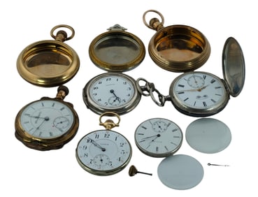 Collection of Antique Pocket Watch Parts