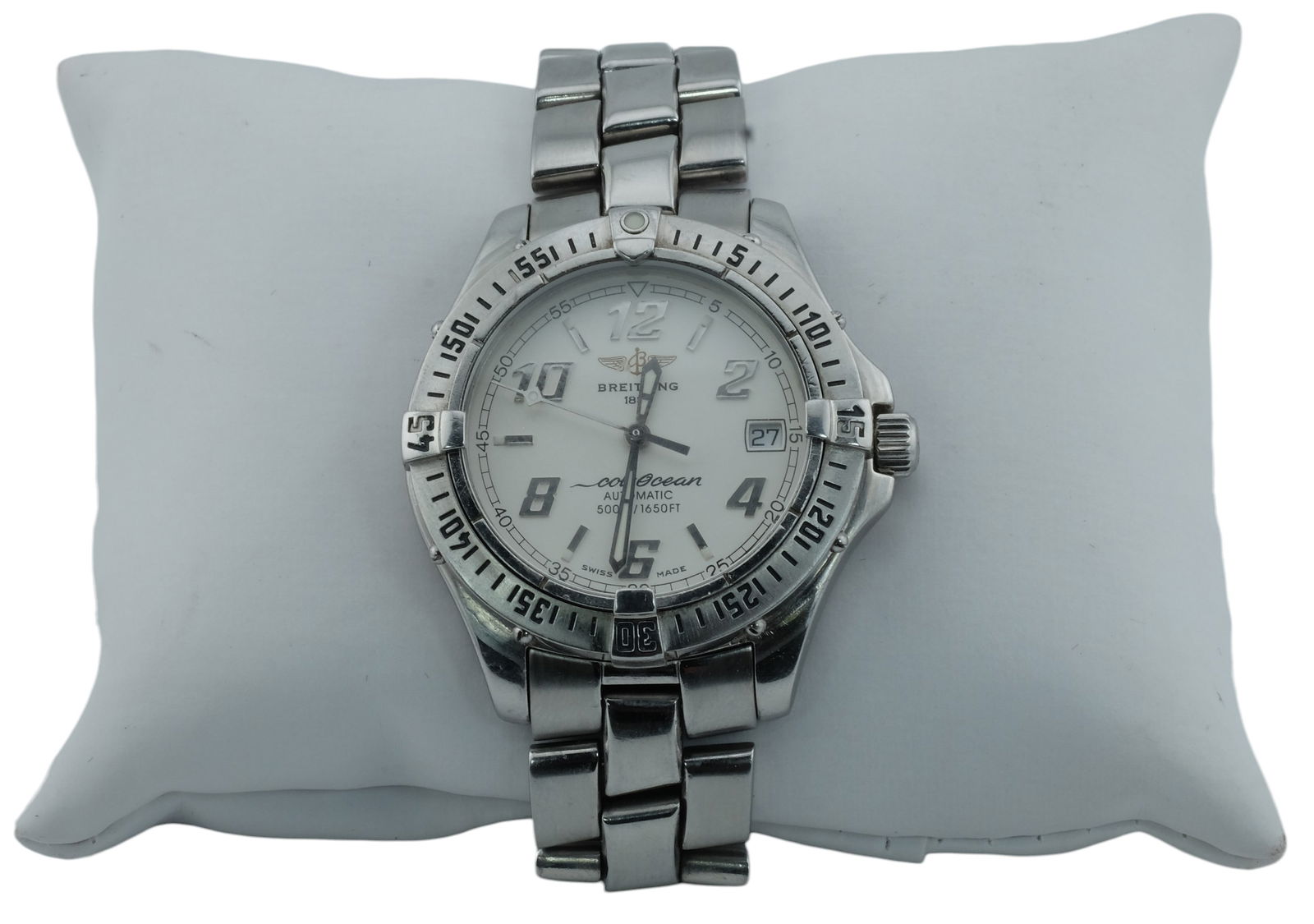 A Breitling Colt Ocean Automatic Wristwatch Ref: A17050: A Breitling Colt Ocean Automatic Wristwatch Ref: A17050. A Breitling Colt Ocean automatic wristwatch, ref. A17050, the signed dial having silver tone alternate Arabic numerals and hour markers, with d
