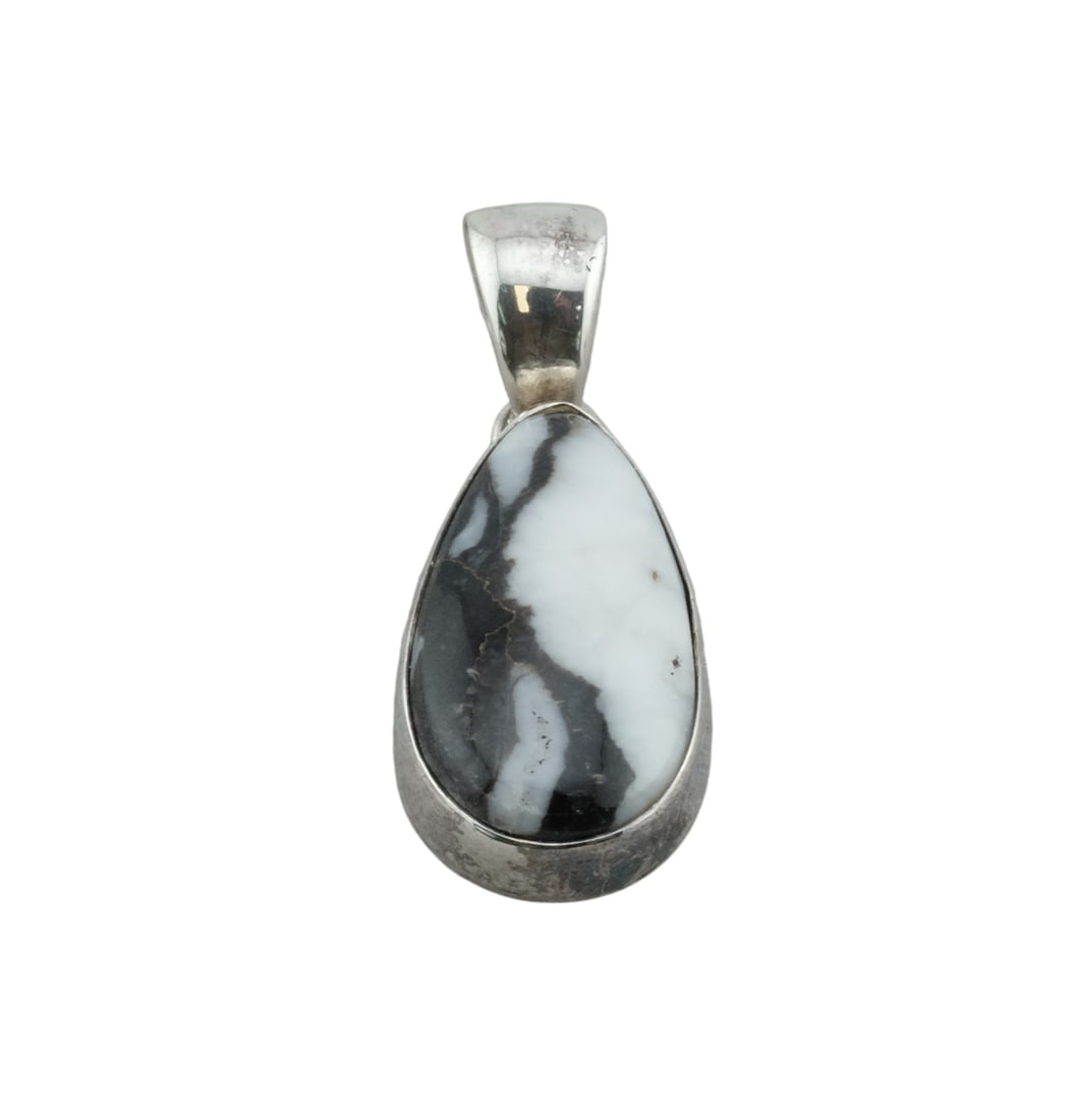 Buffalo Turquoise Pendant by Sheena Jack: Buffalo Turquoise Pendant by Sheena Jack. Size 3.175 cm high. Stamped " Sterling S. Jack"