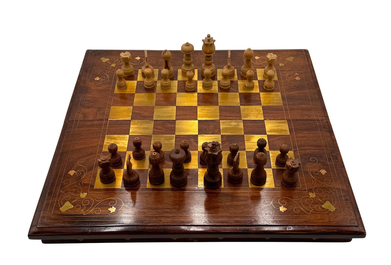 Vtg Hand Carved Wood Chess Set (1 of 4)
