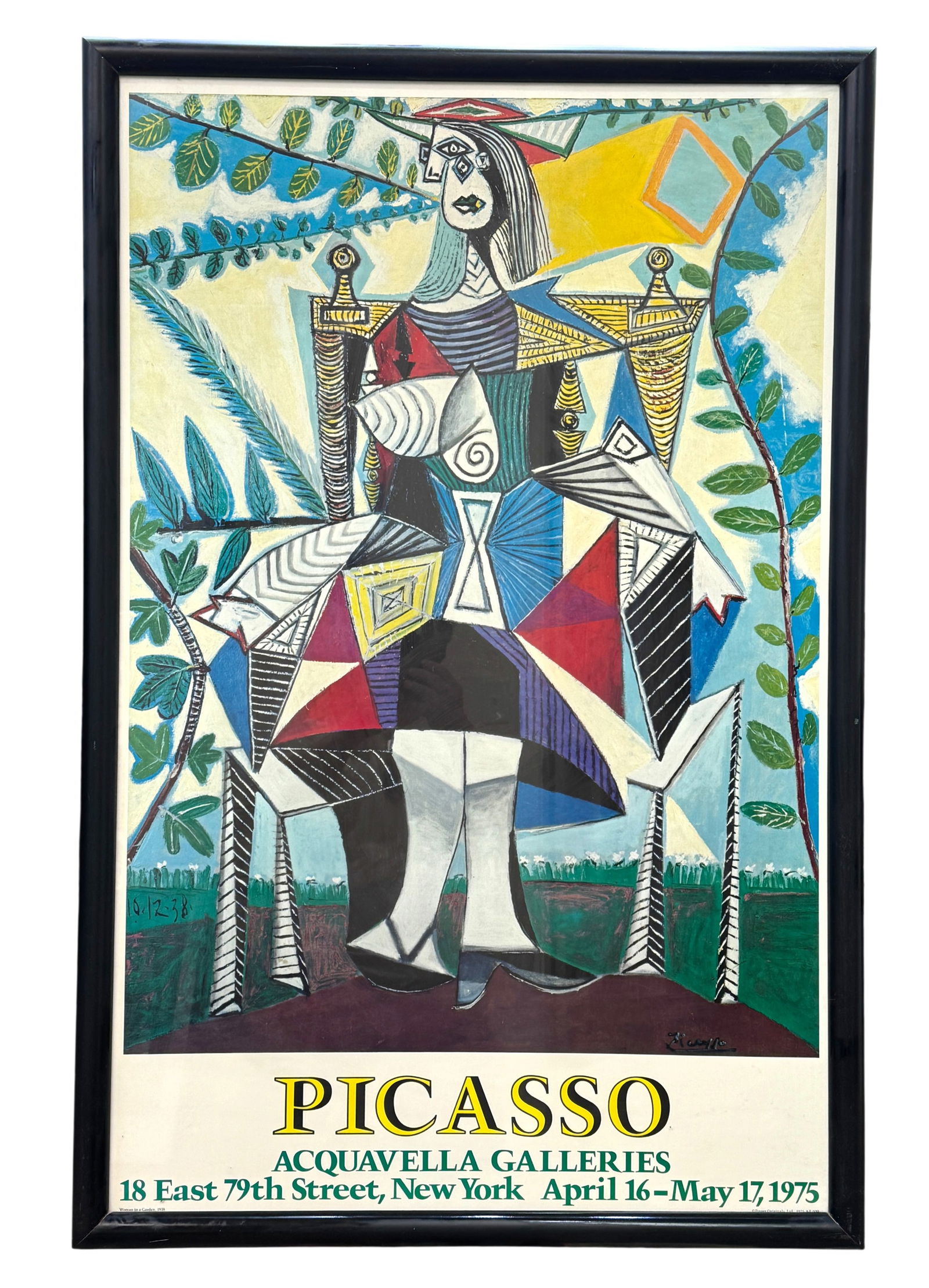 Original 1975 Pablo Picasso Art Exhibition Poster featuring "Woman in a Garden, 1938" (1 of 3)