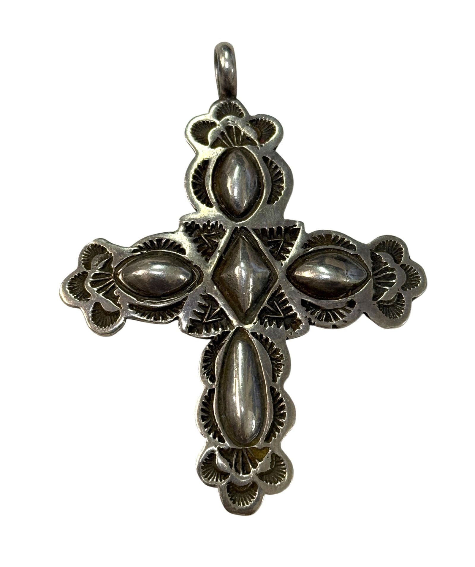 Large Navajo Sterling Silver Cross Pendant (1 of 2)
