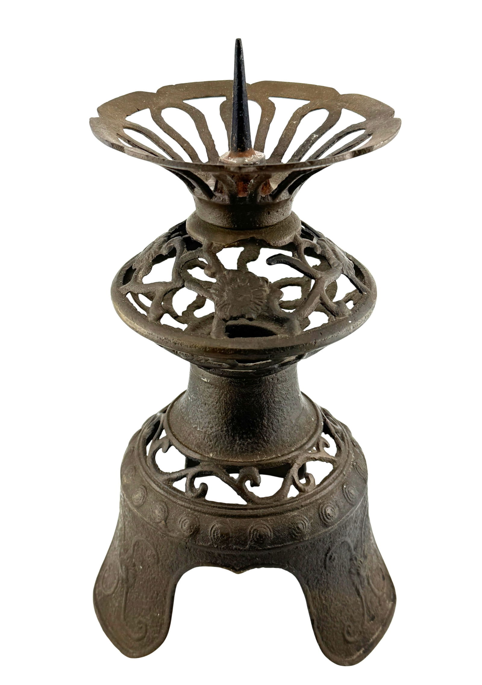 Vintage Japanese Bronze Candle Holder (1 of 3)